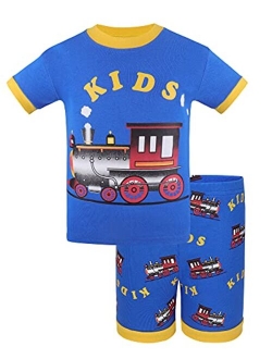 DAUGHTER QUEEN Boys Pajamas Short Set 100% Cotton Sleepwear Size 18 Months-12 Years