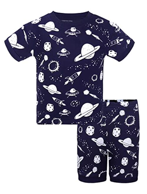 DAUGHTER QUEEN Boys Pajamas Short Set 100% Cotton Sleepwear Size 18 Months-12 Years