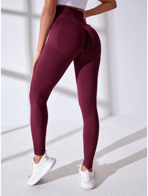 Shein Seamless Solid Wide Waist Sports Leggings