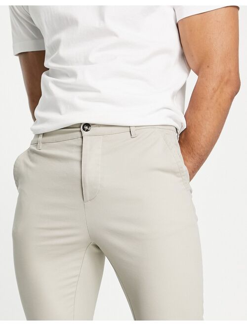 ASOS DESIGN super skinny chinos in light beige