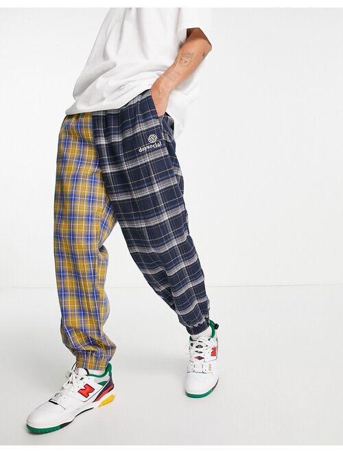 ASOS DESIGN ASOS Daysocial tapered pants in patchwork check design