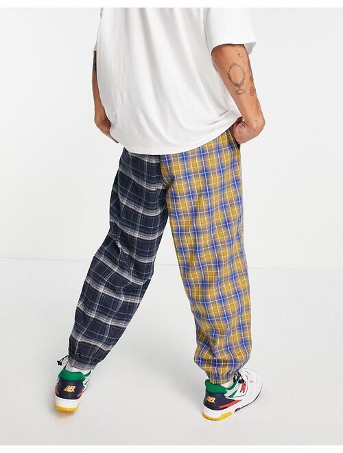 ASOS DESIGN ASOS Daysocial tapered pants in patchwork check design