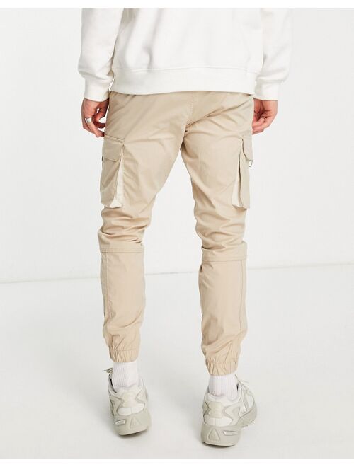 Jack & Jones Intelligence technical cargo pants in beige