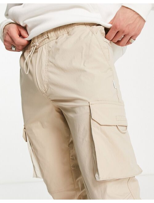 Jack & Jones Intelligence technical cargo pants in beige