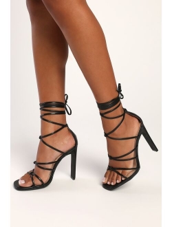 Eugene Aqua Lace-Up High Heel Sandals