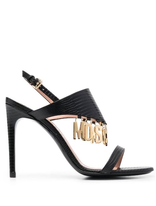 Moschino logo-pendant 105mm leather sandals