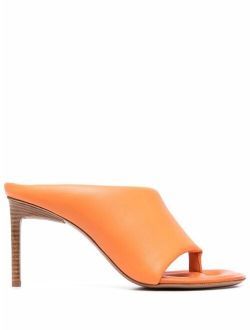 asymmetric-design open-toe mules