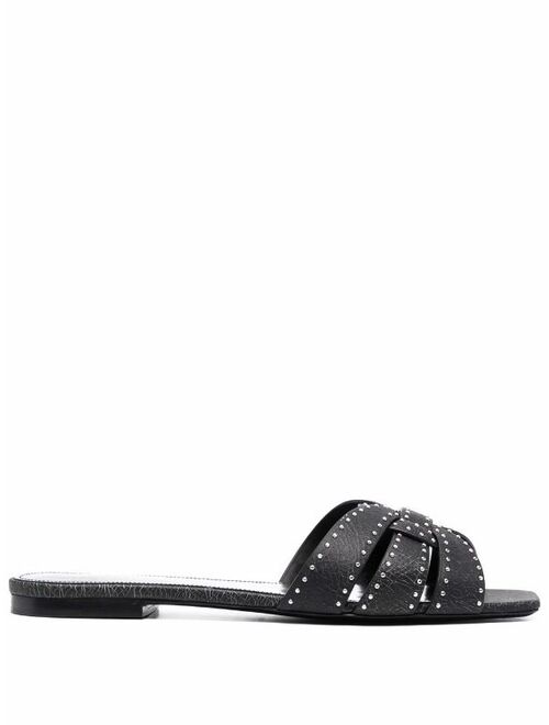 Yves Saint Laurent Saint Laurent tribute studded flat sandals