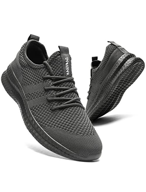 LANGFEUU Mens Walking Shoes Non Slip Tennis Shoes Lightweight Breathable Mesh Casual Workout Gym Sneakers