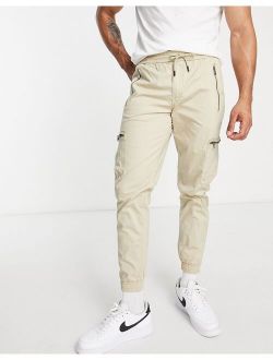 pocket cargo pants in stone