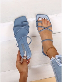 Criss Cross Flat Thong Sandals