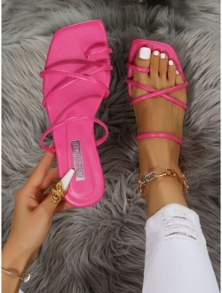 Criss Cross Flat Thong Sandals