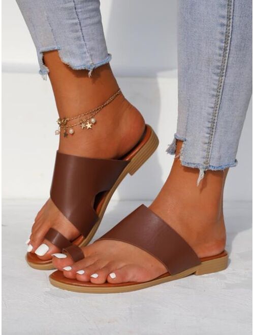 Shein Toe Ring Thong Sandals