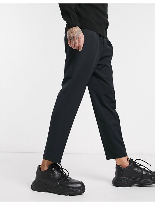 ASOS DESIGN smart tapered pants in black