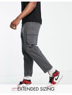 relaxed cargo pants in washed black