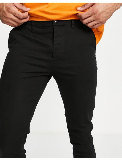 ASOS DESIGN skinny chinos in black