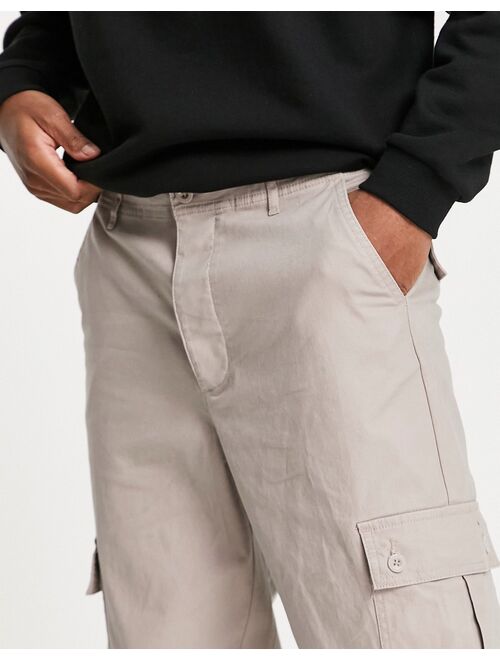 ASOS DESIGN tapered cargo pants in brown