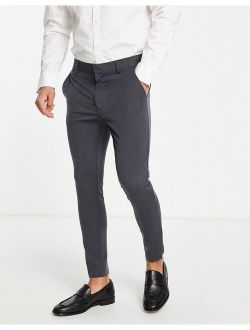 crop super skinny smart pants in charcoal