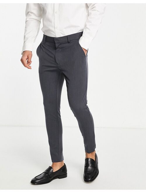 ASOS DESIGN crop super skinny smart pants in charcoal