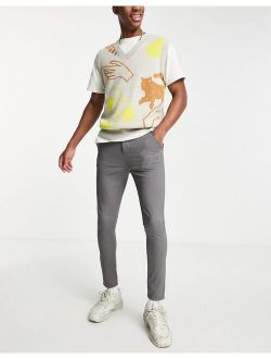 extreme super skinny chinos in charcoal