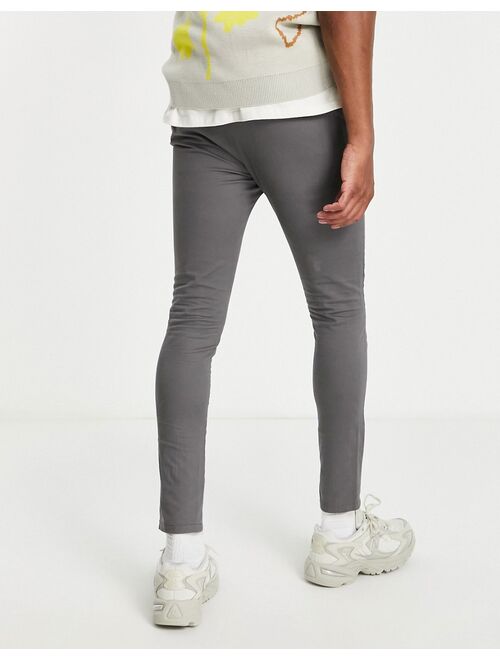 ASOS DESIGN extreme super skinny chinos in charcoal