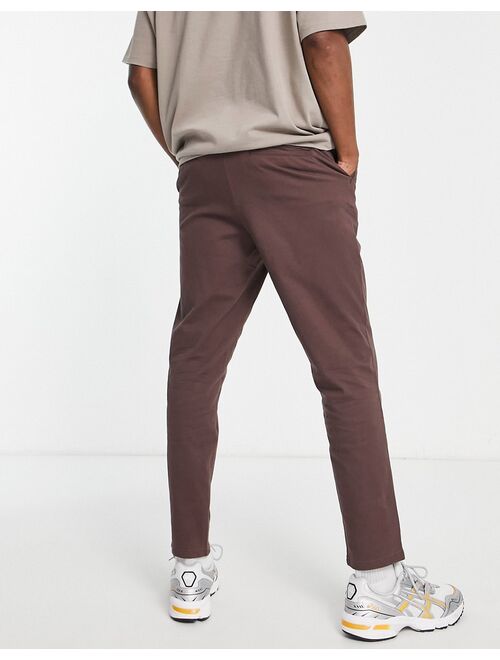 ASOS DESIGN tapered fit chinos in dark brown