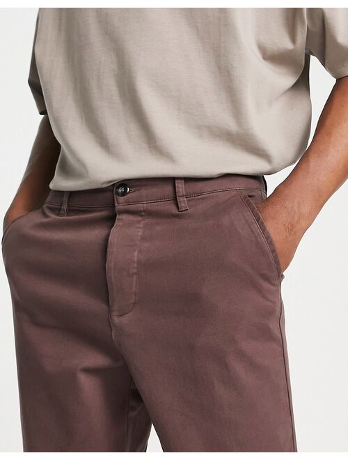 ASOS DESIGN tapered fit chinos in dark brown