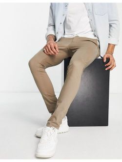 super skinny chinos in light brown