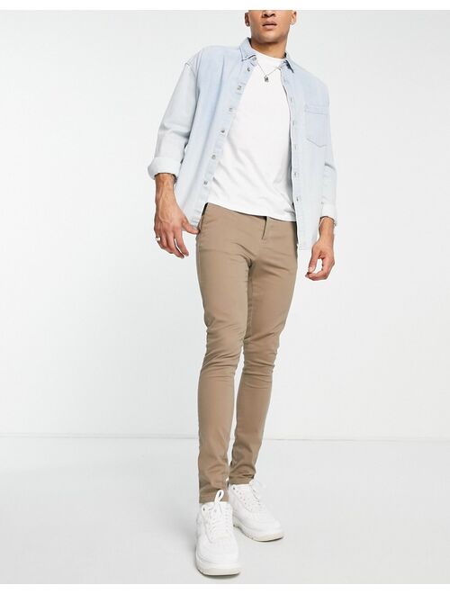 ASOS DESIGN super skinny chinos in light brown