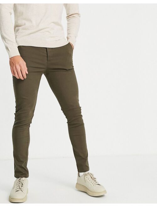 ASOS DESIGN skinny chinos in dark khaki