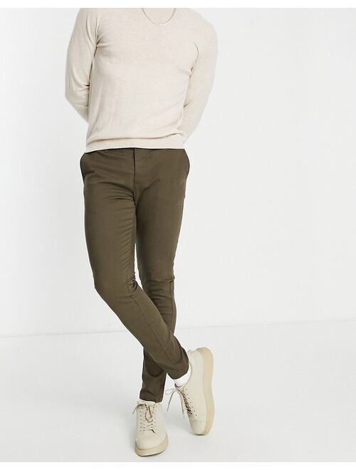 ASOS DESIGN skinny chinos in dark khaki