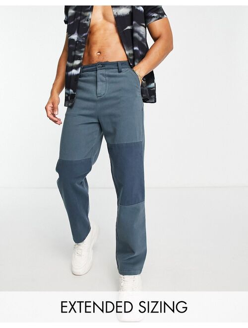 ASOS DESIGN relaxed loose fit pants in heavy twill with wash