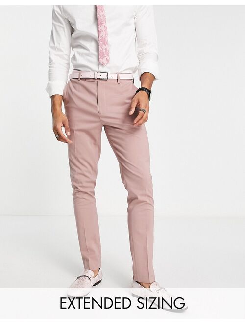 ASOS DESIGN wedding skinny smart pants in dusky mauve