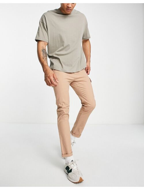 ASOS DESIGN skinny cargo pants in stone