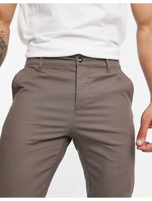 ASOS DESIGN 2 pack skinny chinos in brown and beige save