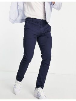 organic cotton blend skinny chino in navy