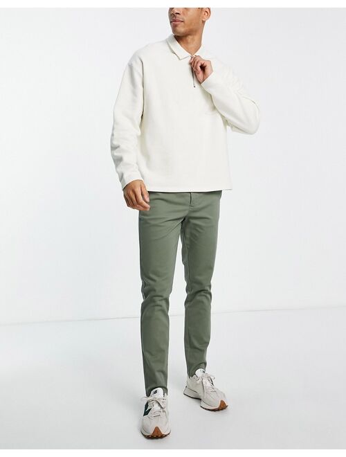 ASOS DESIGN slim chinos in khaki