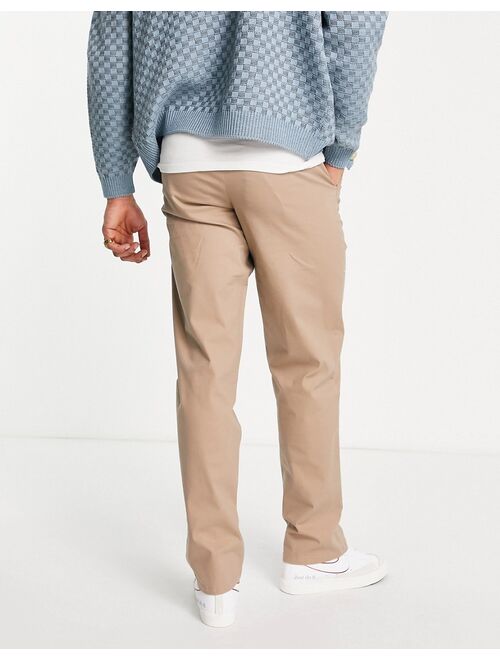 ASOS DESIGN relaxed chinos in dark beige