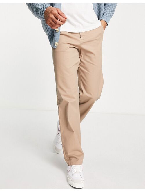 ASOS DESIGN relaxed chinos in dark beige