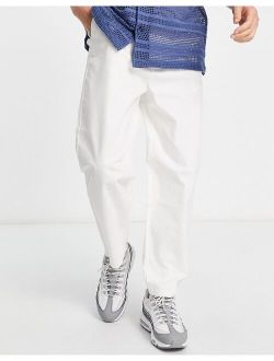 oversized tapered chinos in white