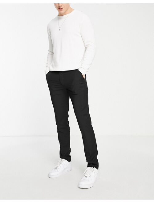 Topman recycled fabric polyester skinny pants in black