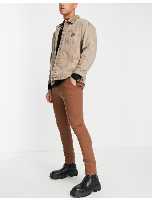 ASOS DESIGN skinny chinos in warm brown