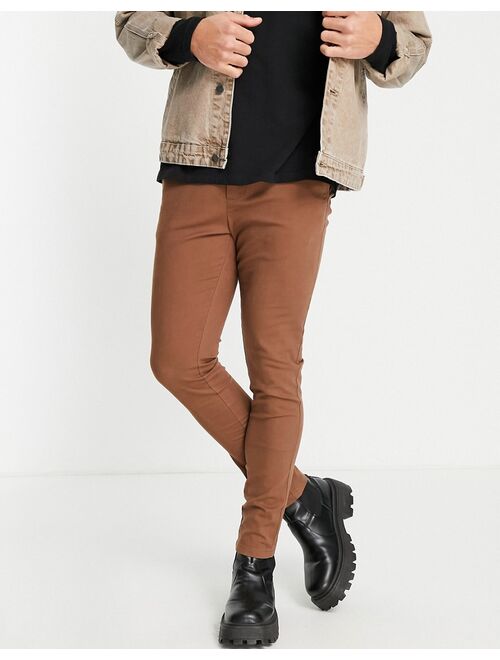 ASOS DESIGN skinny chinos in warm brown