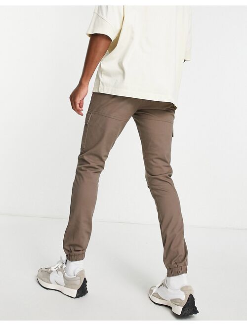 ASOS DESIGN skinny cargo pants in brown