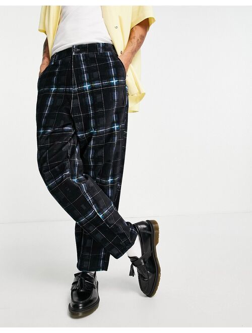 ASOS DESIGN oversized tapered pants in abstract plaid