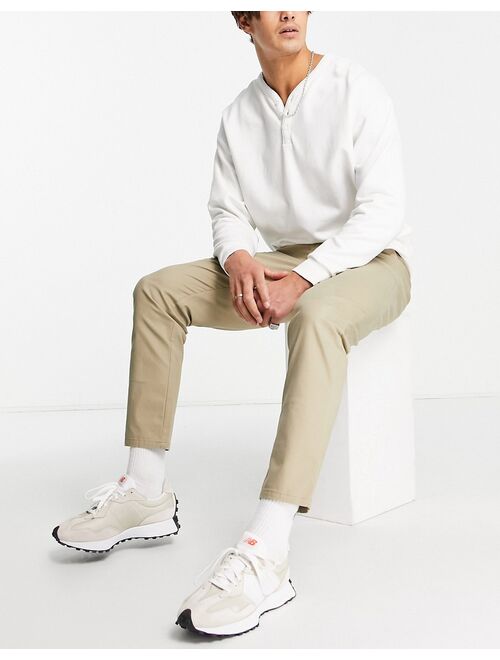 ASOS DESIGN tapered chinos in light khaki