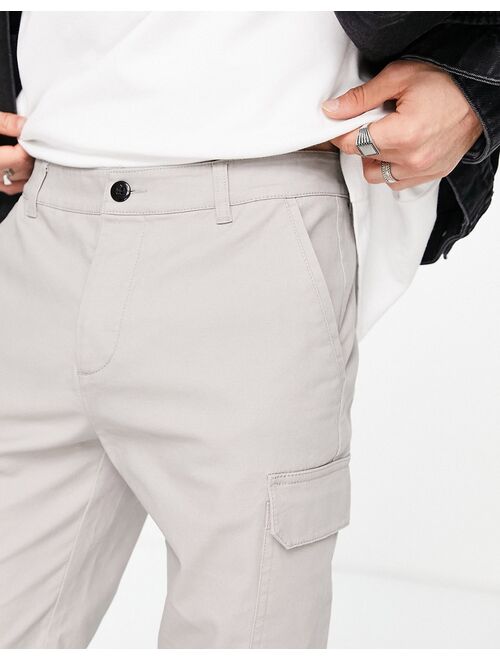 ASOS DESIGN skinny cargo pants in beige