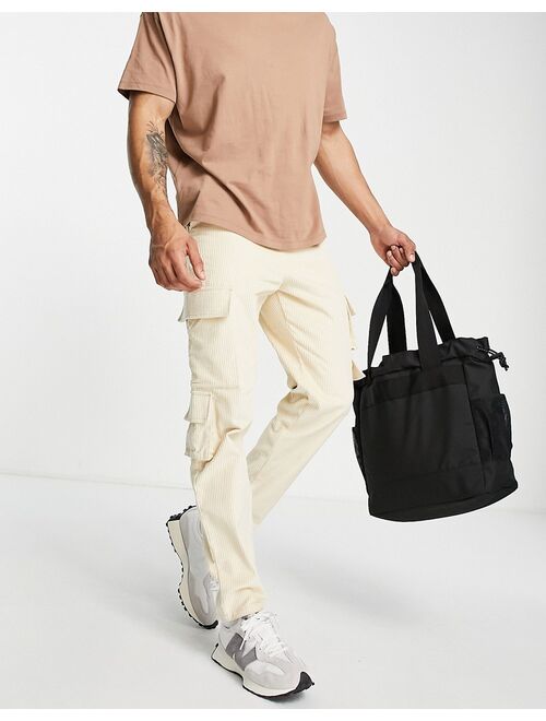 ASOS DESIGN skater fit cord pants in beige