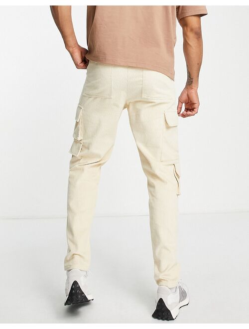 ASOS DESIGN skater fit cord pants in beige