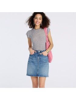 Denim mini skirt in light sky wash